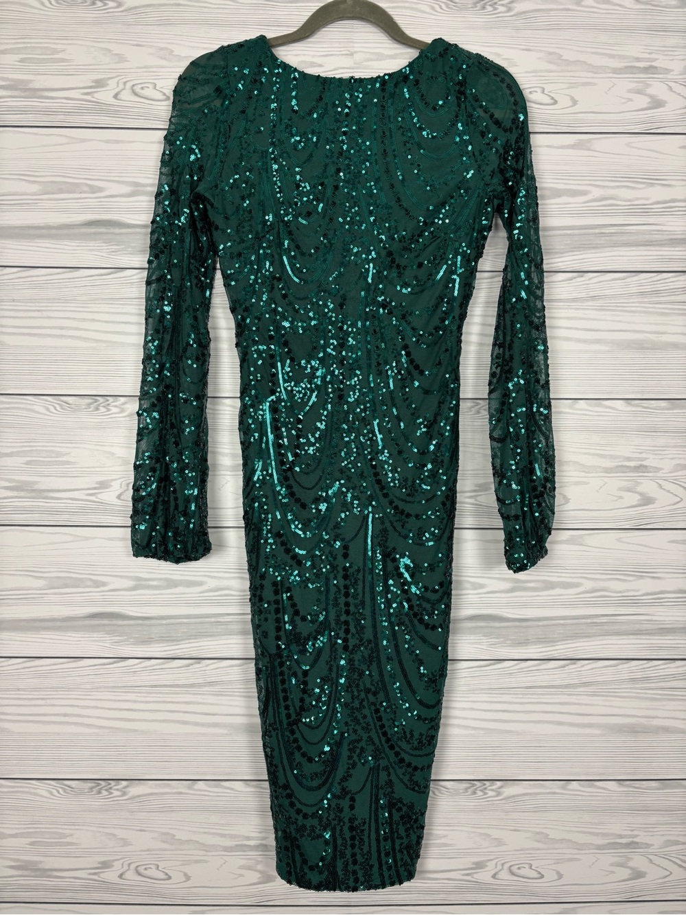 Baltic Born Elizabeth emerald green sequin midi dress size small NWT